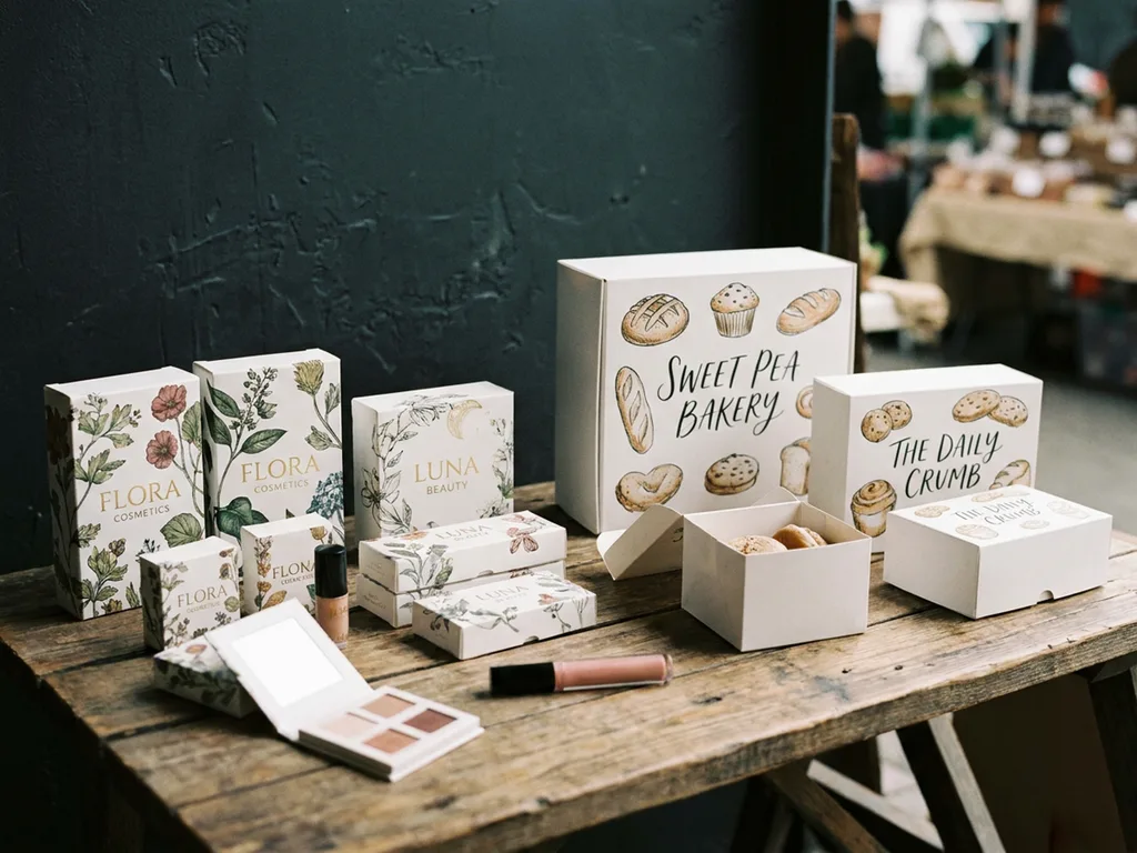 Carefully arranged parcels and packaging